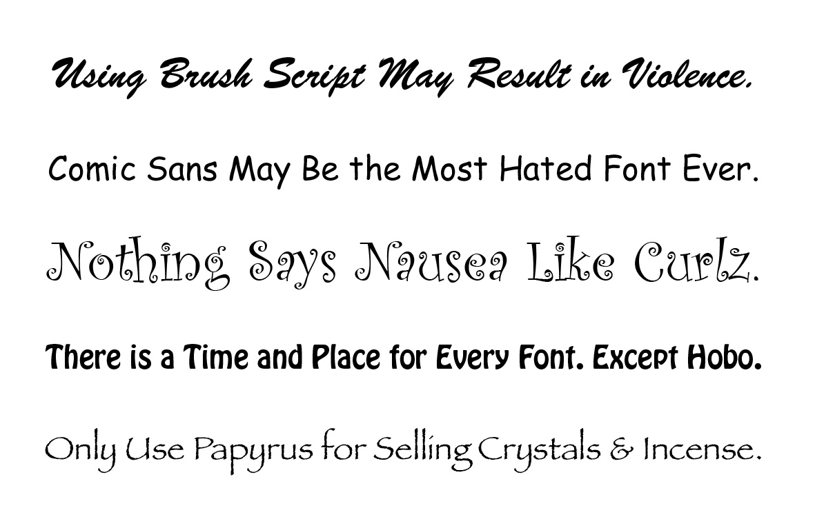 Fonts to Avoid