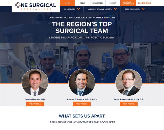 one surgical specialists robotic surgeon website.