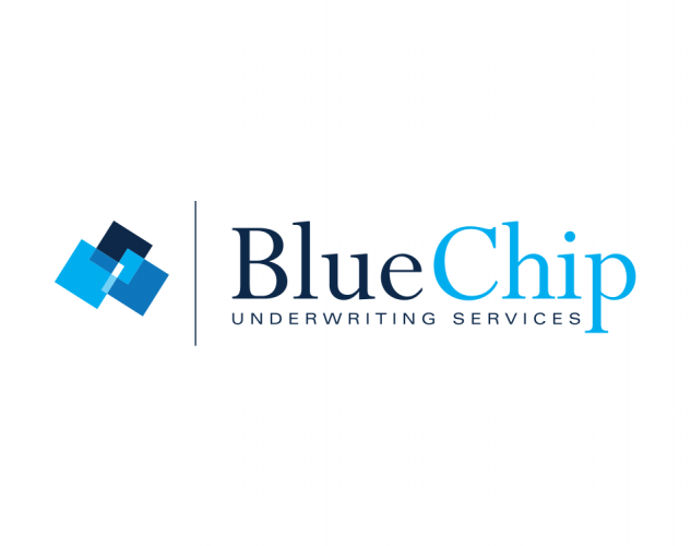 BlueChip Underwriting Financial Logo Design.