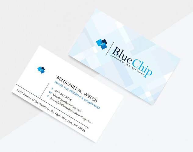 bluechip underwriting business cards.