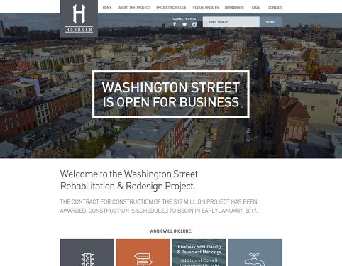 City of Hoboken Website for Washington Street Project