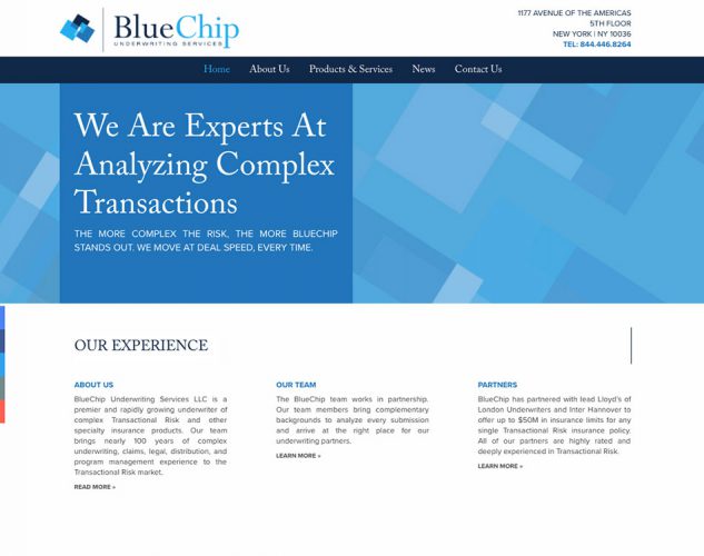 BlueChip Underwriting Firm Website.
