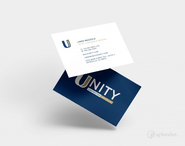 unity construction business card design.