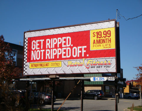 billboard design retro fitness franchise marketing