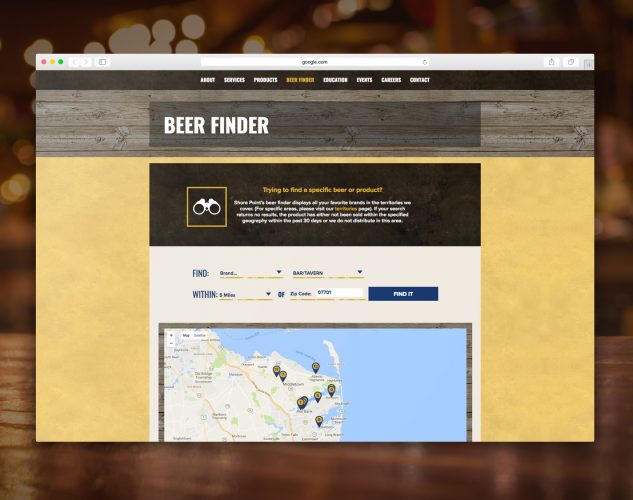 Shorepoint beer finder web tool.
