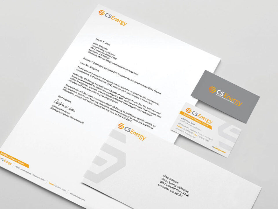 CS Energy business cards and letter head