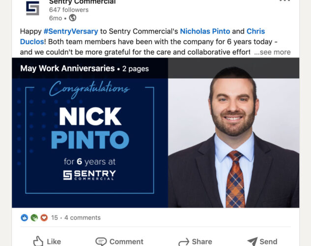 Sentry Commercial Nicholas Pinto and Chris Duclos Anniversary