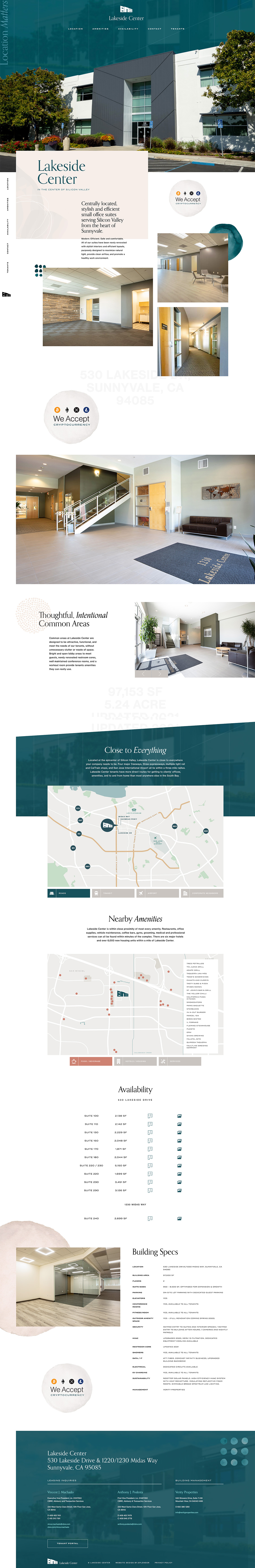 Lakeside Center Website Layout Mockup for small office suite