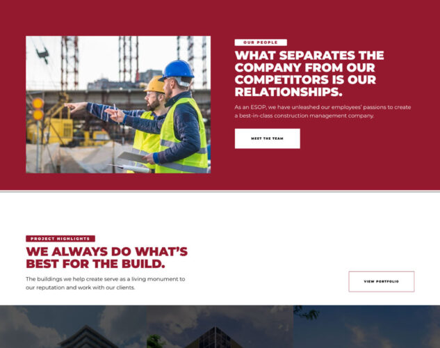 Sordoni Construction Website Homepage