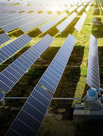 solar panel farm for energy saving
