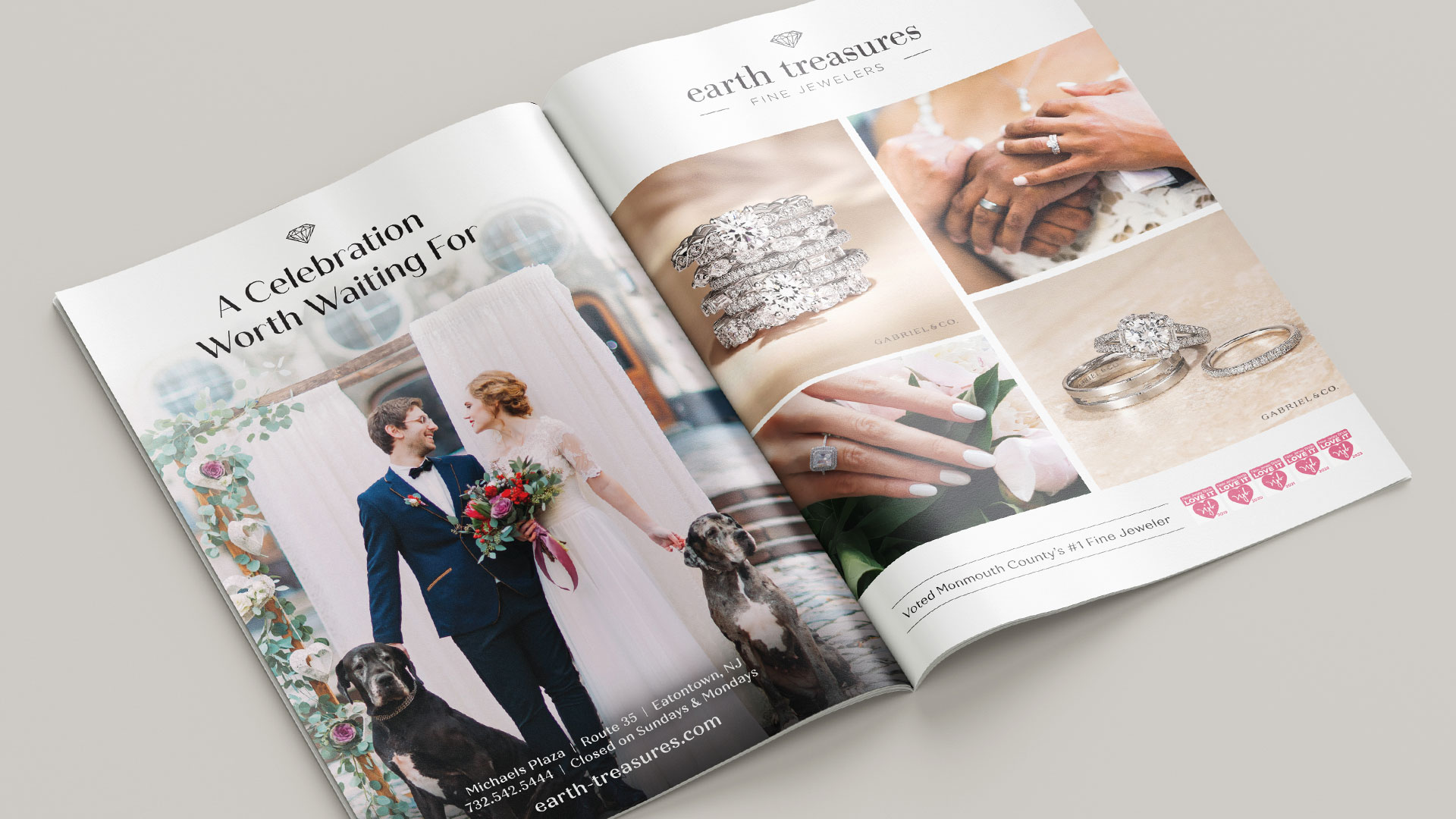 magazine spread design jeweler bridal