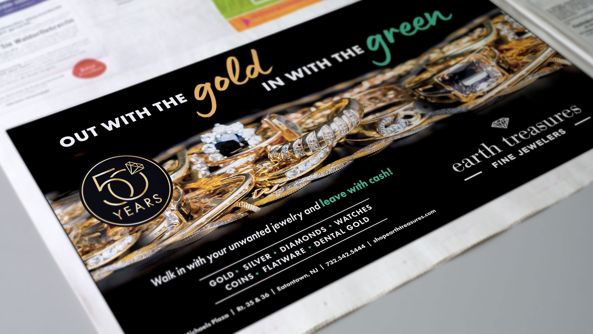 gold buying newspaper ad design new jersey