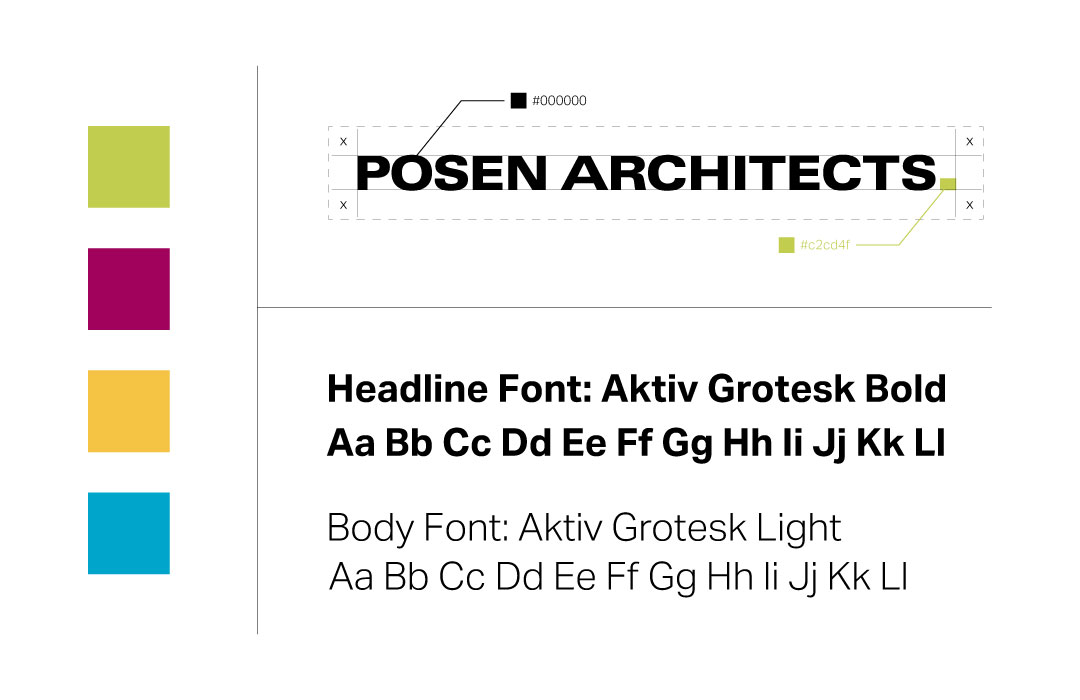 Posen Logo, Typography, and Brand Colors