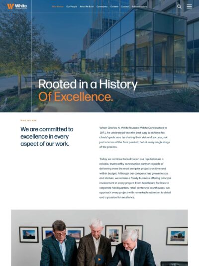 White construction about page