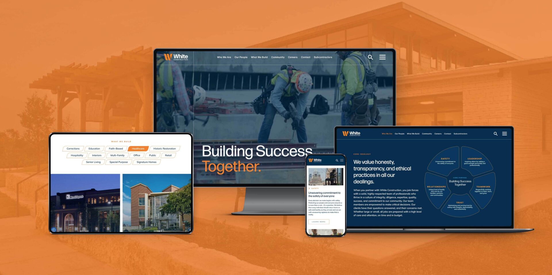 White construction web design