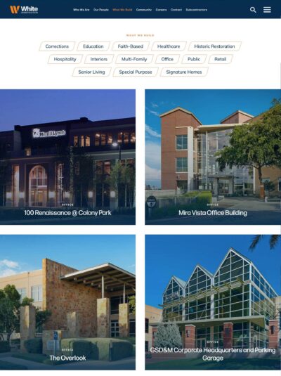 White construction projects page