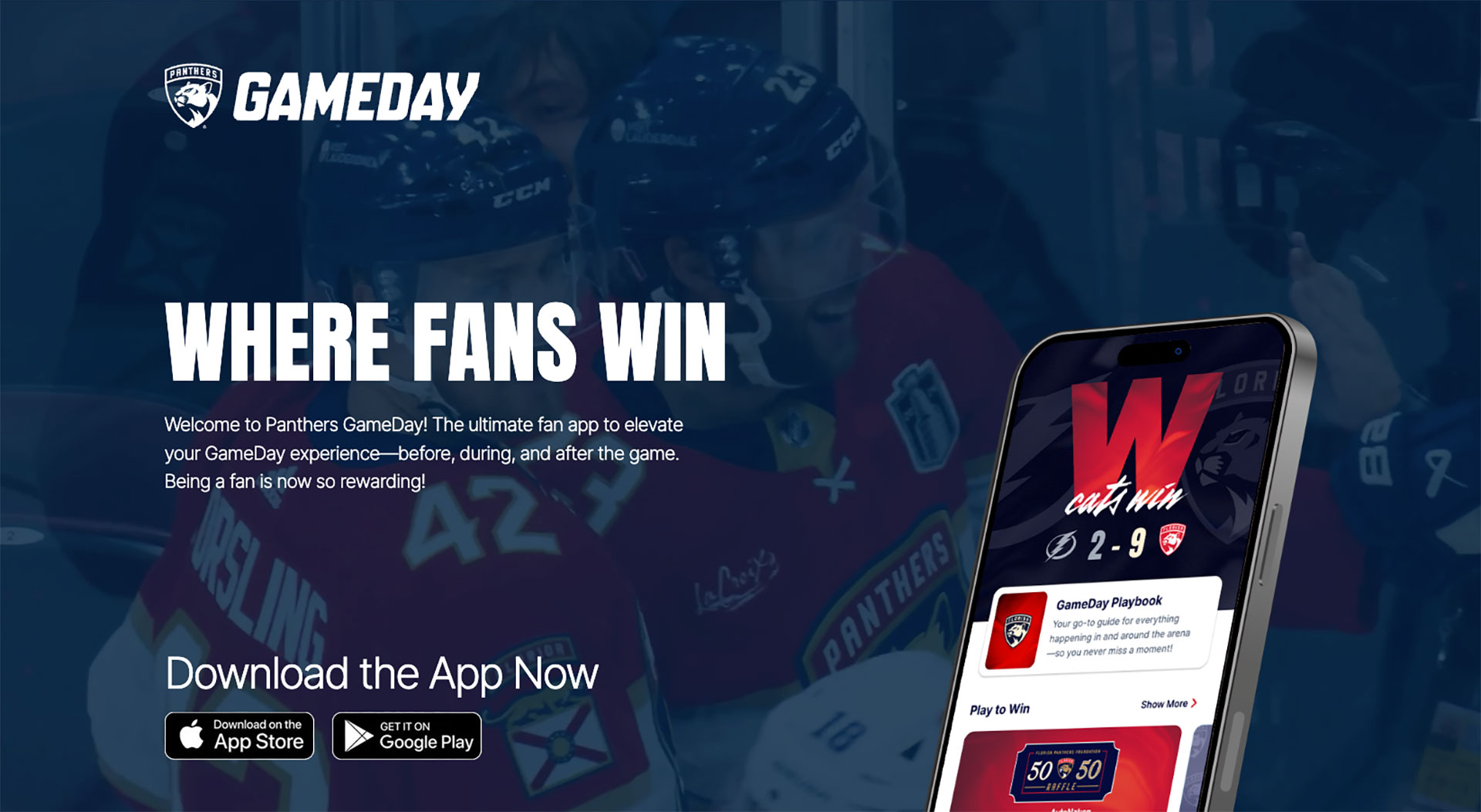 florida panthers gameday website hero