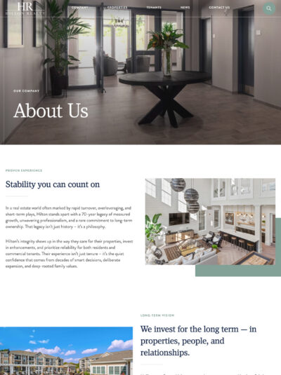 hilton realty website - about