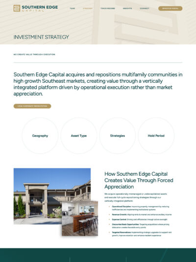 southern edge website - strategy