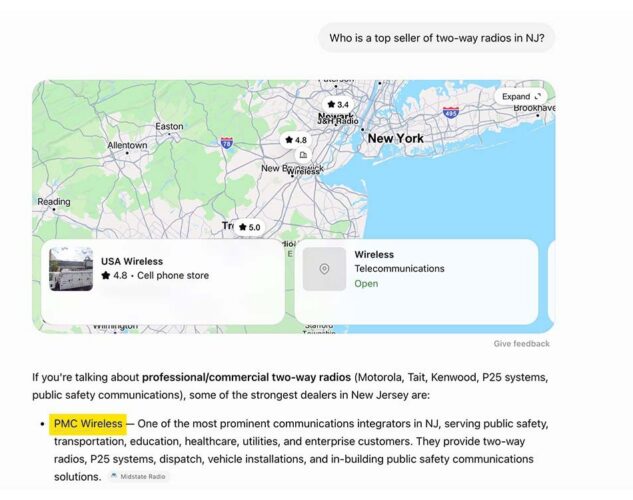 AI search result for PMC wireless